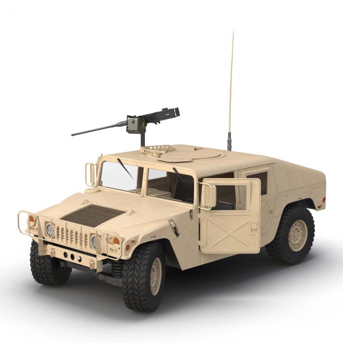 3D High Mobility Multipurpose Wheeled Vehicle Humvee Desert Rigged model