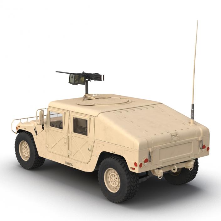 3D High Mobility Multipurpose Wheeled Vehicle Humvee Desert Rigged model