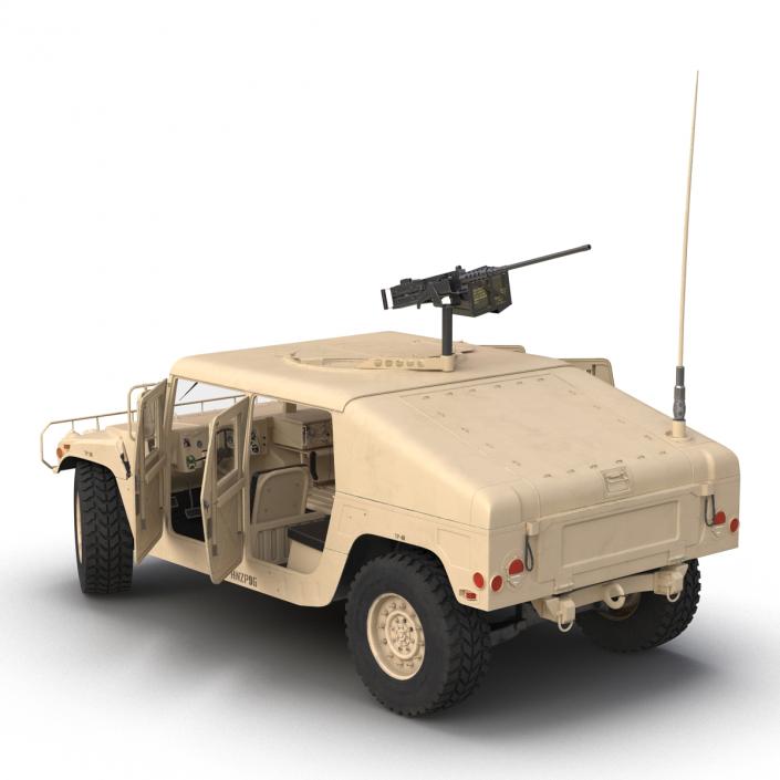 3D High Mobility Multipurpose Wheeled Vehicle Humvee Desert Rigged model