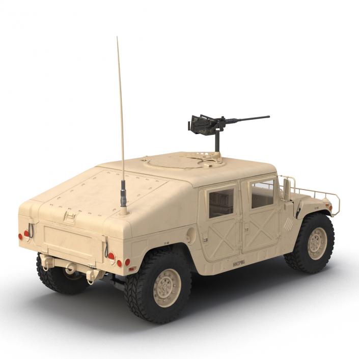 3D High Mobility Multipurpose Wheeled Vehicle Humvee Desert Rigged model