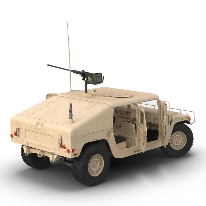 3D High Mobility Multipurpose Wheeled Vehicle Humvee Desert Rigged model