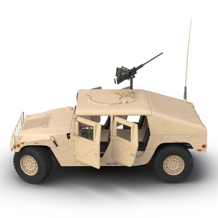 3D High Mobility Multipurpose Wheeled Vehicle Humvee Desert Rigged model