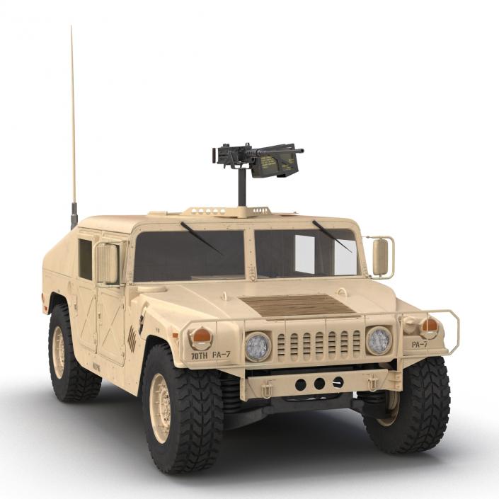 3D High Mobility Multipurpose Wheeled Vehicle Humvee Desert Rigged model