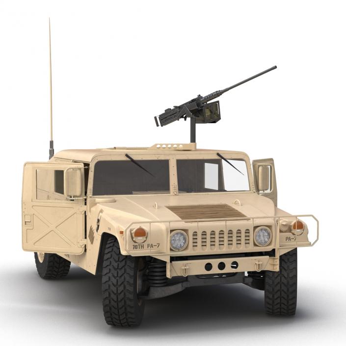 3D High Mobility Multipurpose Wheeled Vehicle Humvee Desert Rigged model