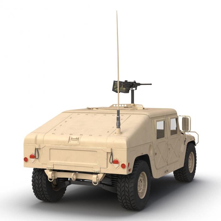 3D High Mobility Multipurpose Wheeled Vehicle Humvee Desert Rigged model