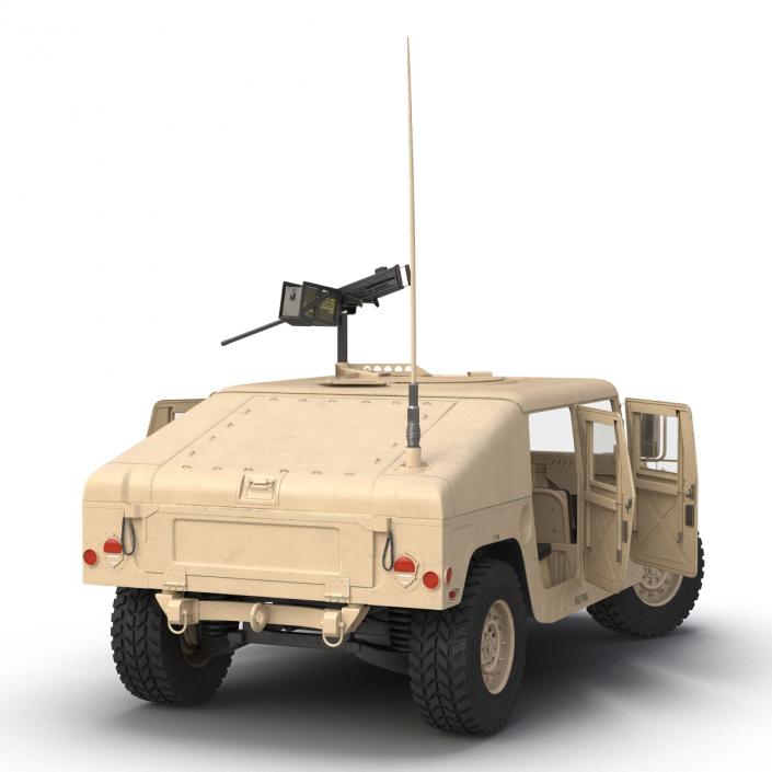 3D High Mobility Multipurpose Wheeled Vehicle Humvee Desert Rigged model