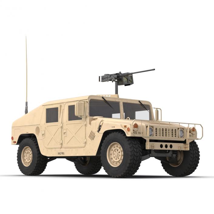 3D High Mobility Multipurpose Wheeled Vehicle Humvee Desert Rigged model