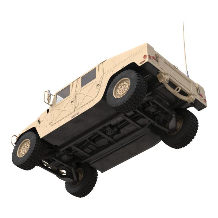 3D High Mobility Multipurpose Wheeled Vehicle Humvee Desert Rigged model