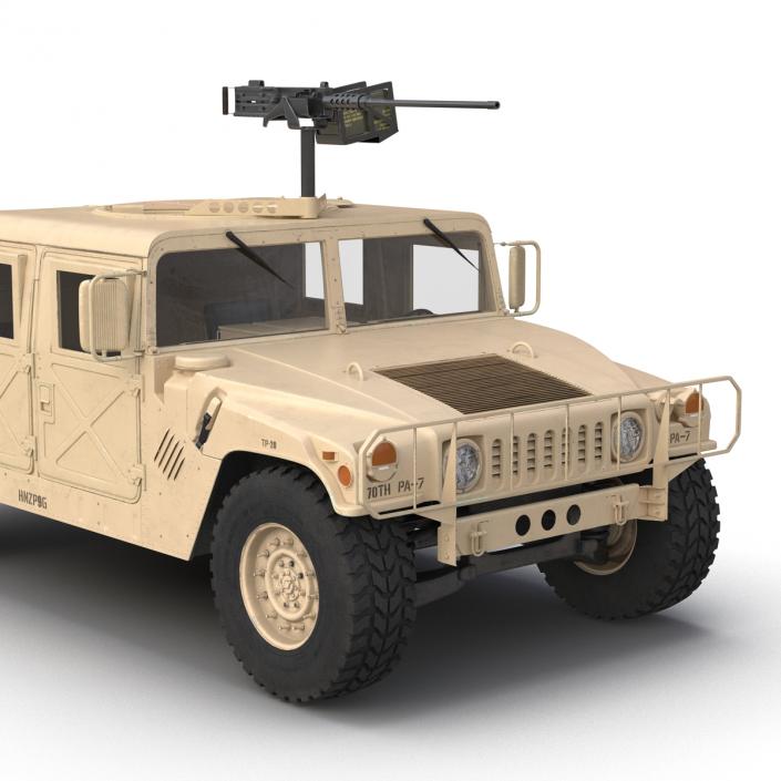 3D High Mobility Multipurpose Wheeled Vehicle Humvee Desert Rigged model