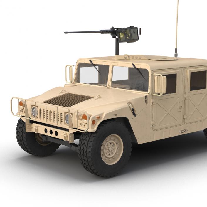 3D High Mobility Multipurpose Wheeled Vehicle Humvee Desert Rigged model