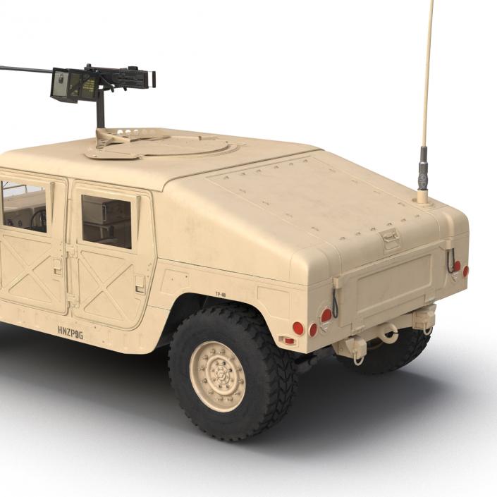 3D High Mobility Multipurpose Wheeled Vehicle Humvee Desert Rigged model