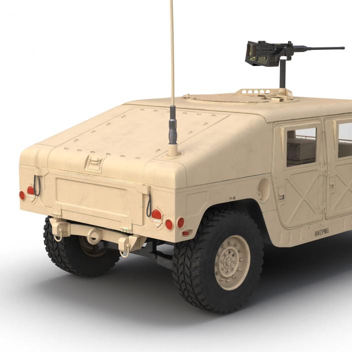 3D High Mobility Multipurpose Wheeled Vehicle Humvee Desert Rigged model