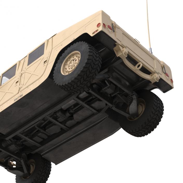 3D High Mobility Multipurpose Wheeled Vehicle Humvee Desert Rigged model