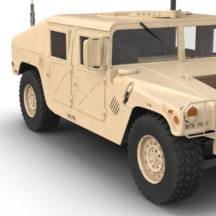 3D High Mobility Multipurpose Wheeled Vehicle Humvee Desert Rigged model