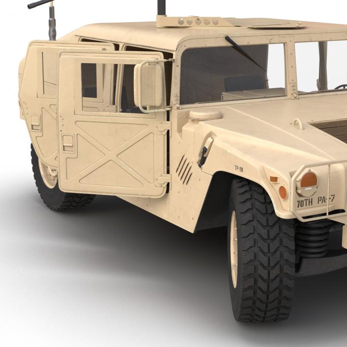 3D High Mobility Multipurpose Wheeled Vehicle Humvee Desert Rigged model