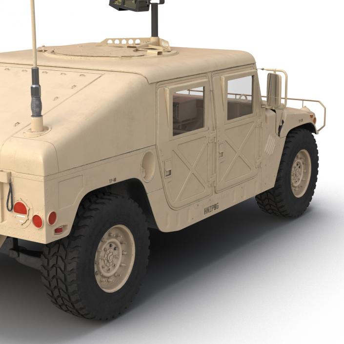 3D High Mobility Multipurpose Wheeled Vehicle Humvee Desert Rigged model