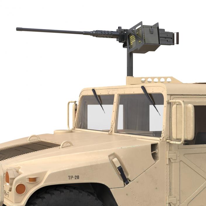 3D High Mobility Multipurpose Wheeled Vehicle Humvee Desert Rigged model