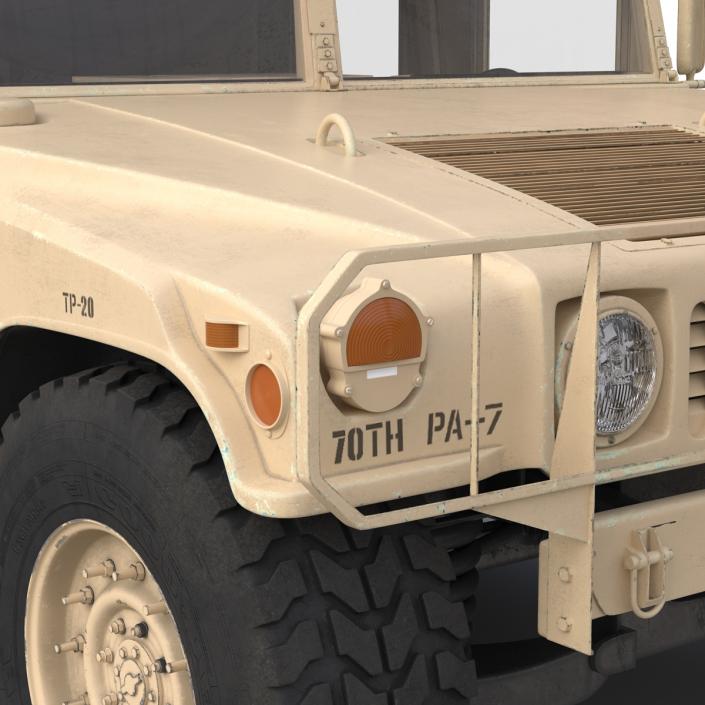 3D High Mobility Multipurpose Wheeled Vehicle Humvee Desert Rigged model