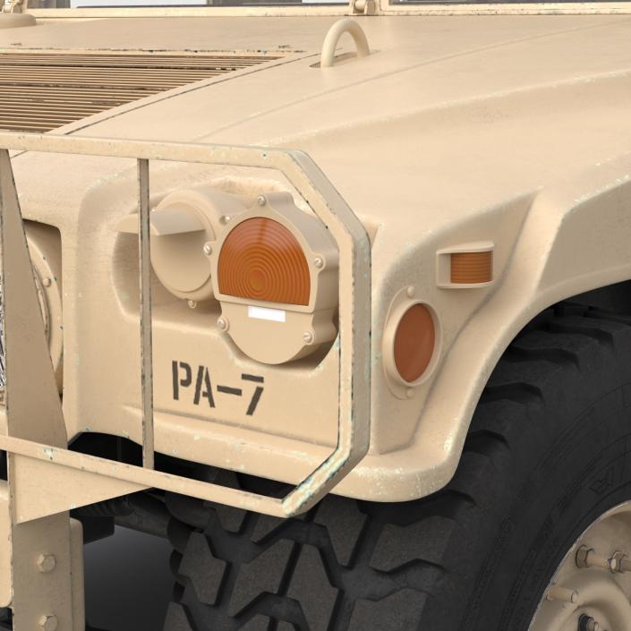 3D High Mobility Multipurpose Wheeled Vehicle Humvee Desert Rigged model