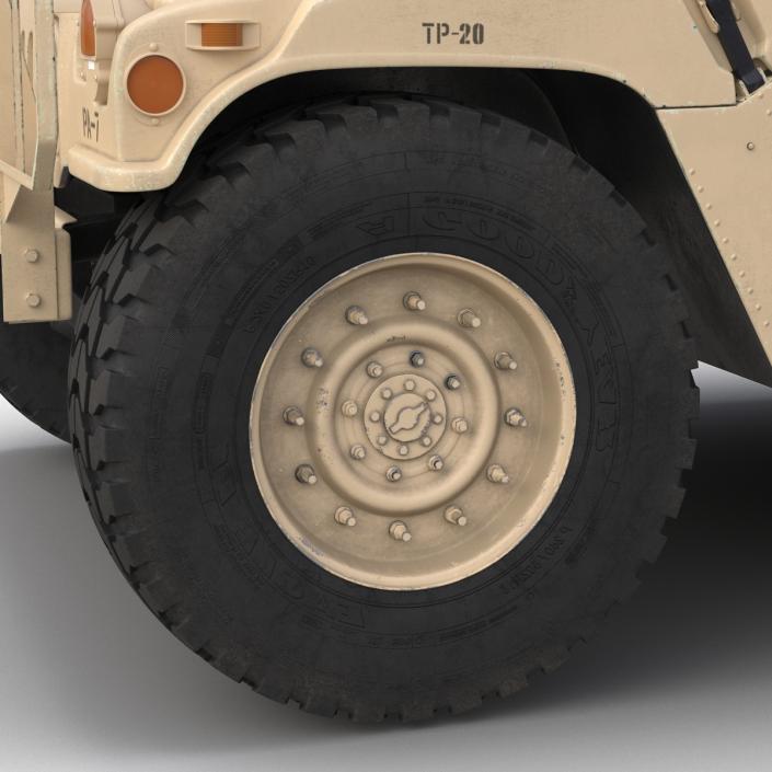 3D High Mobility Multipurpose Wheeled Vehicle Humvee Desert