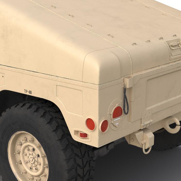 3D High Mobility Multipurpose Wheeled Vehicle Humvee Desert Rigged model