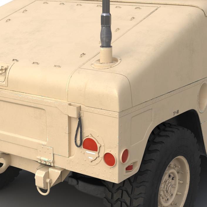 3D High Mobility Multipurpose Wheeled Vehicle Humvee Desert Rigged model