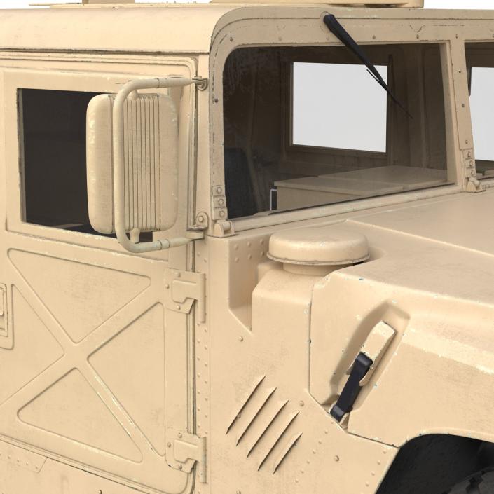 3D High Mobility Multipurpose Wheeled Vehicle Humvee Desert Rigged model