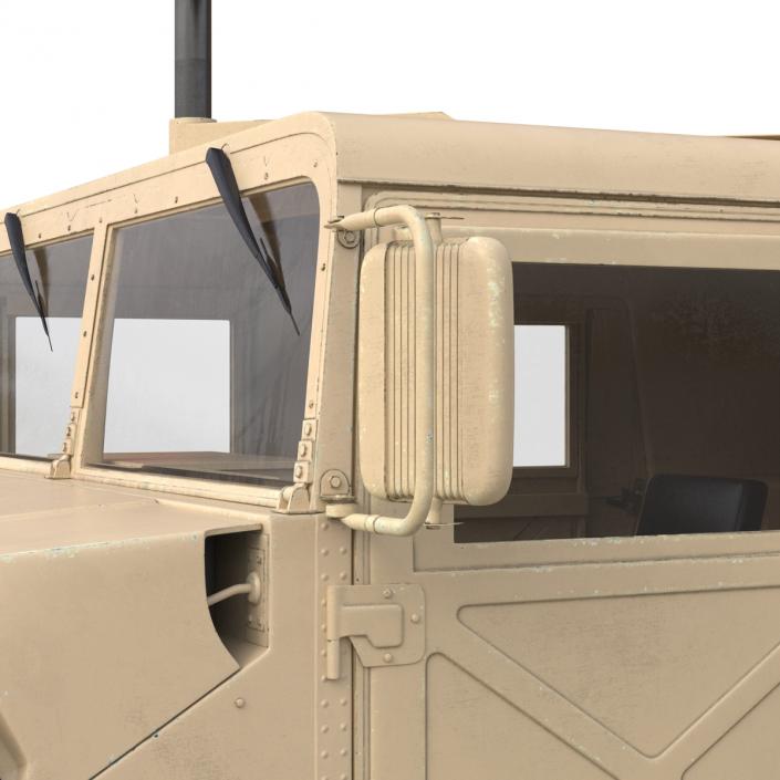 3D High Mobility Multipurpose Wheeled Vehicle Humvee Desert Rigged model