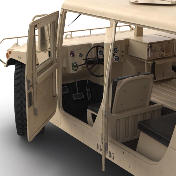 3D High Mobility Multipurpose Wheeled Vehicle Humvee Desert Rigged model