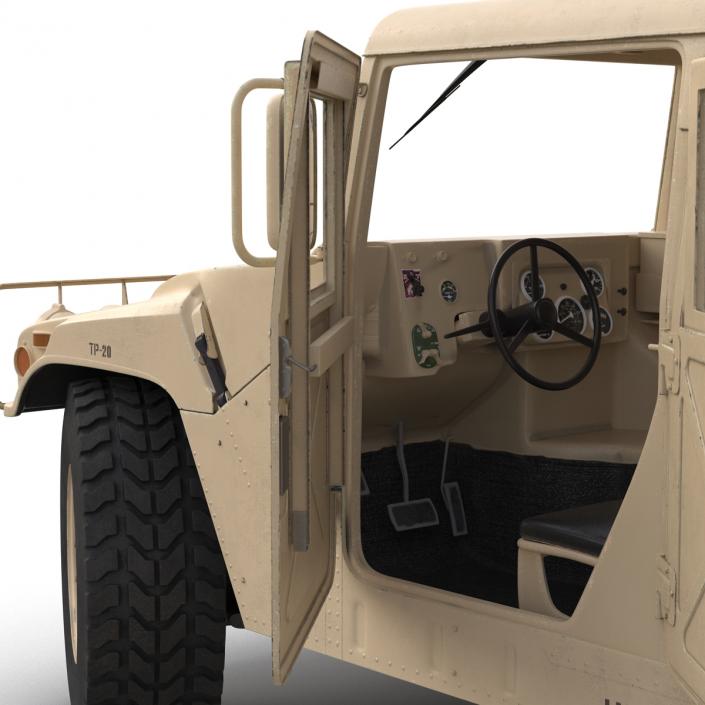 3D High Mobility Multipurpose Wheeled Vehicle Humvee Desert Rigged model