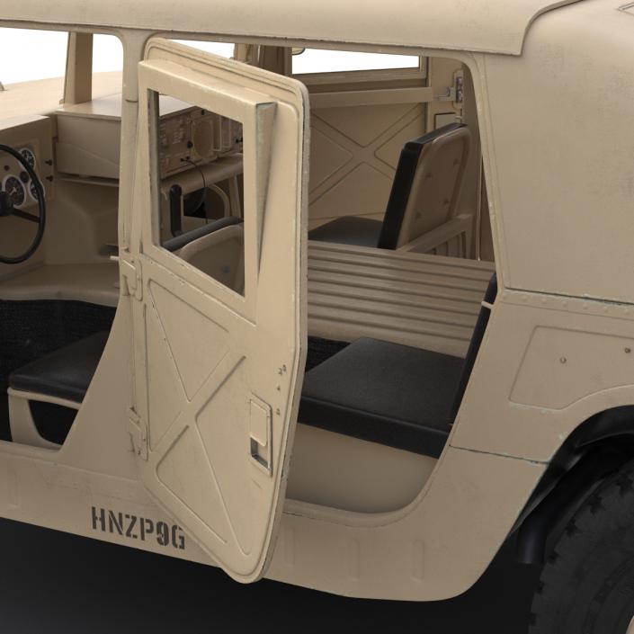 3D High Mobility Multipurpose Wheeled Vehicle Humvee Desert Rigged model