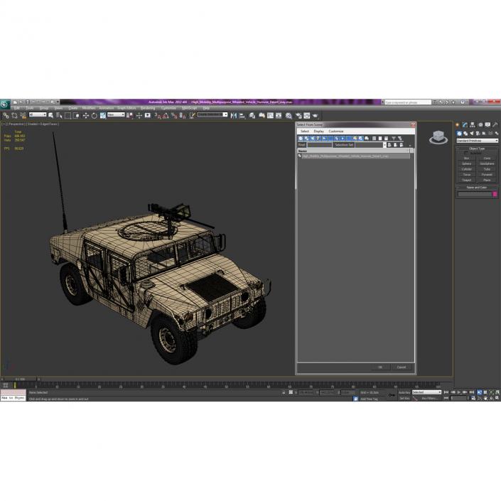 3D High Mobility Multipurpose Wheeled Vehicle Humvee Desert