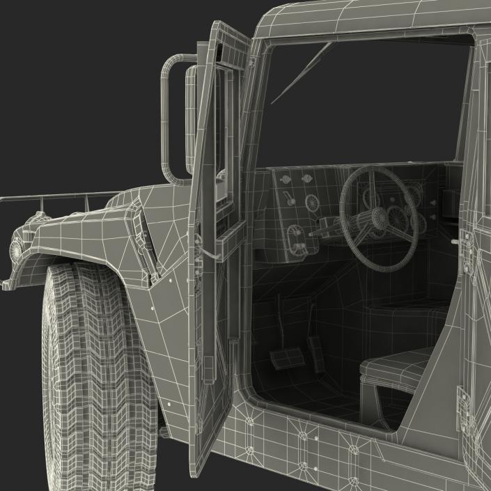 3D High Mobility Multipurpose Wheeled Vehicle Humvee Desert