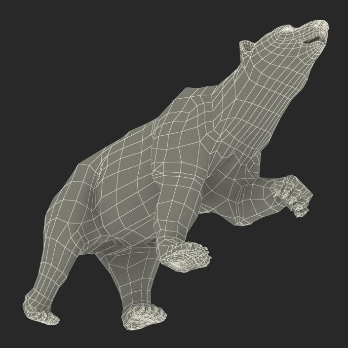 3D Polar Bear with Fur Pose 2