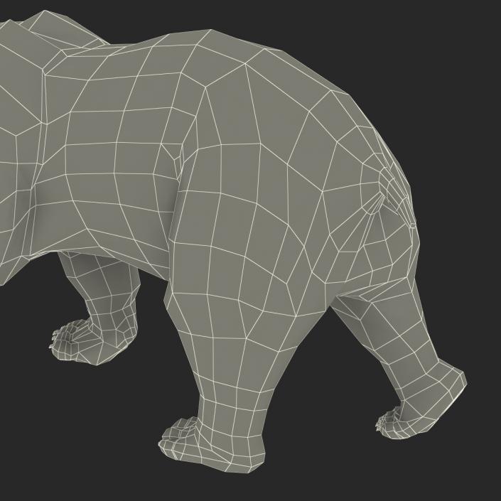 3D Polar Bear with Fur Pose 2