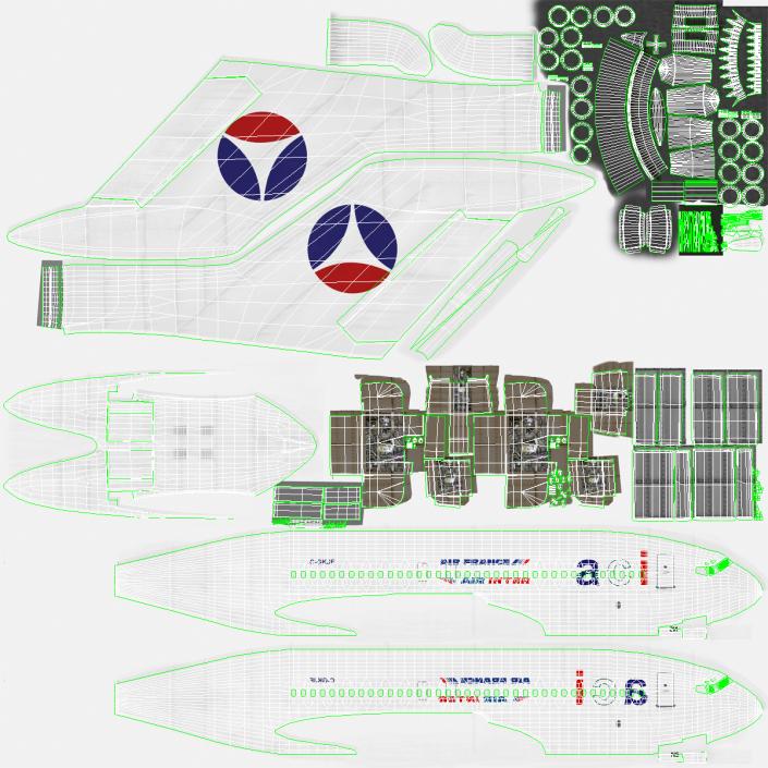 3D model Boeing 727-100 Air France