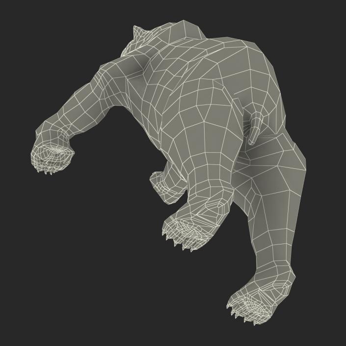 3D Polar Bear with Fur Pose 3