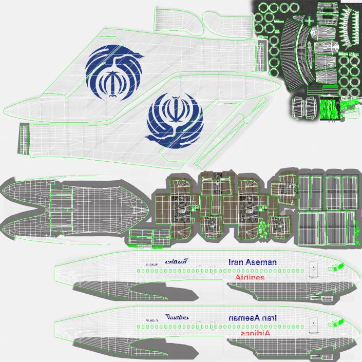 3D Boeing 727-100 Iran Aseman