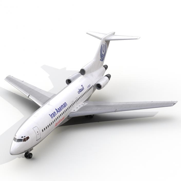 3D Boeing 727-100 Iran Aseman Rigged model