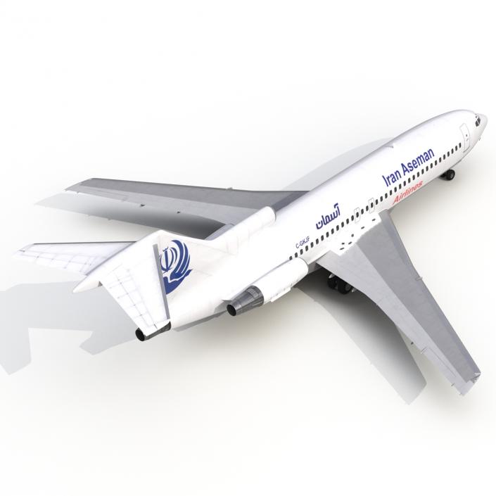 3D Boeing 727-100 Iran Aseman Rigged model