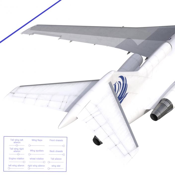 3D Boeing 727-100 Iran Aseman Rigged model