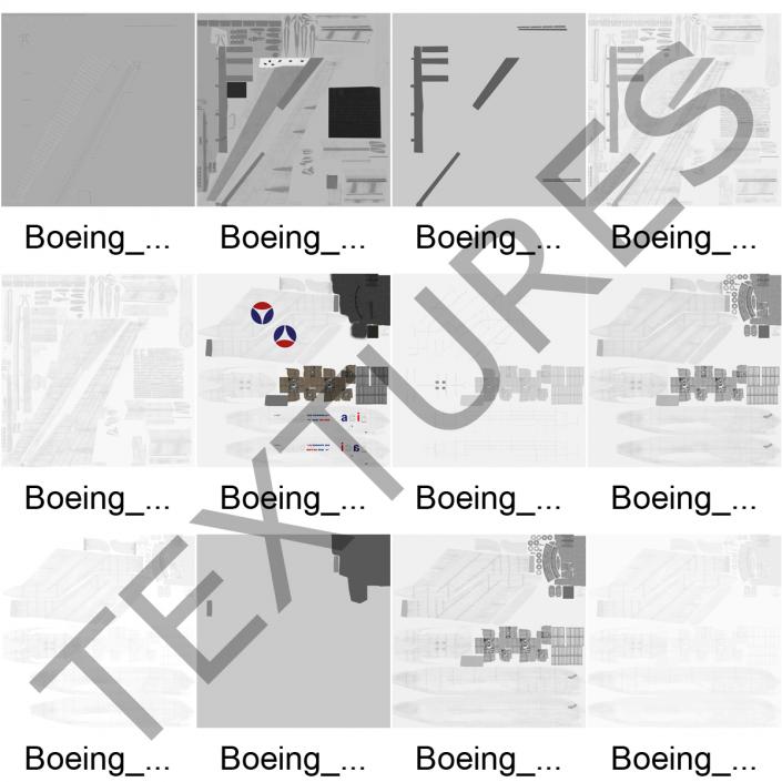 Boeing 727-100 Air France Rigged 3D