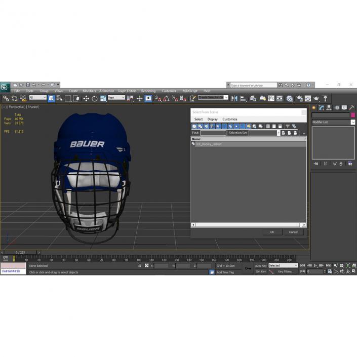 Ice Hockey Helmet Blue 3D