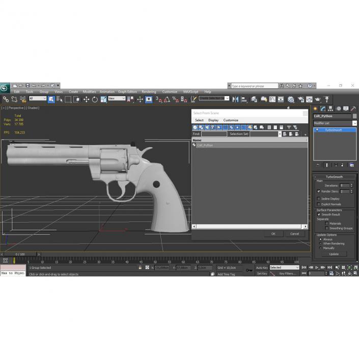 Colt Python Black 3D