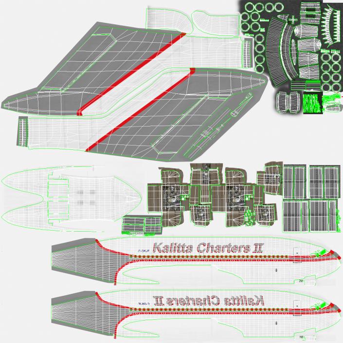 Boeing 727-100 Private Kalitta Air 3D model