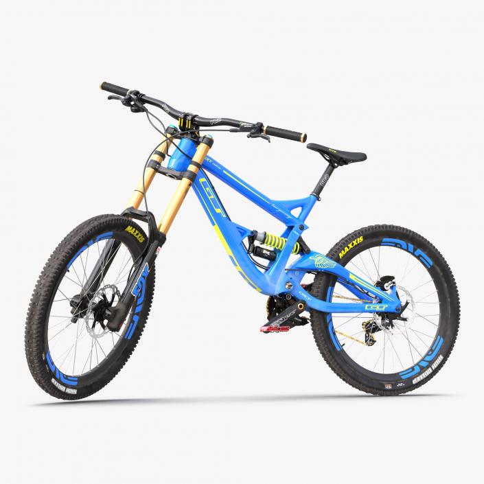 3D Mountain Bike GT Fury Blue Rigged model