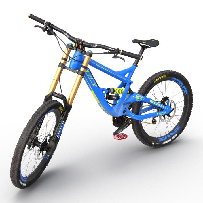 3D Mountain Bike GT Fury Blue Rigged model