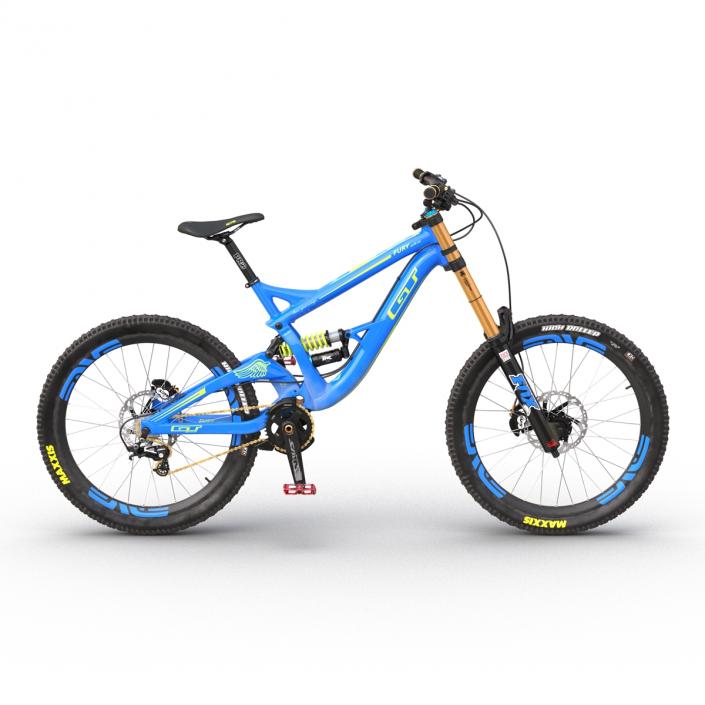 3D Mountain Bike GT Fury Blue Rigged model