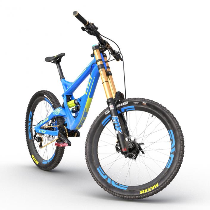 3D Mountain Bike GT Fury Blue Rigged model