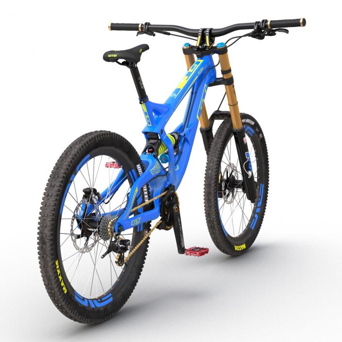 3D Mountain Bike GT Fury Blue Rigged model